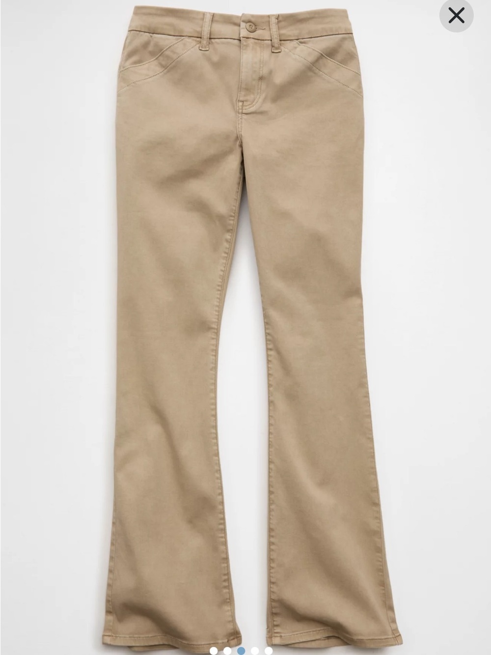 American Eagle Outfitters Women's Flare Jeans in Khaki Beige